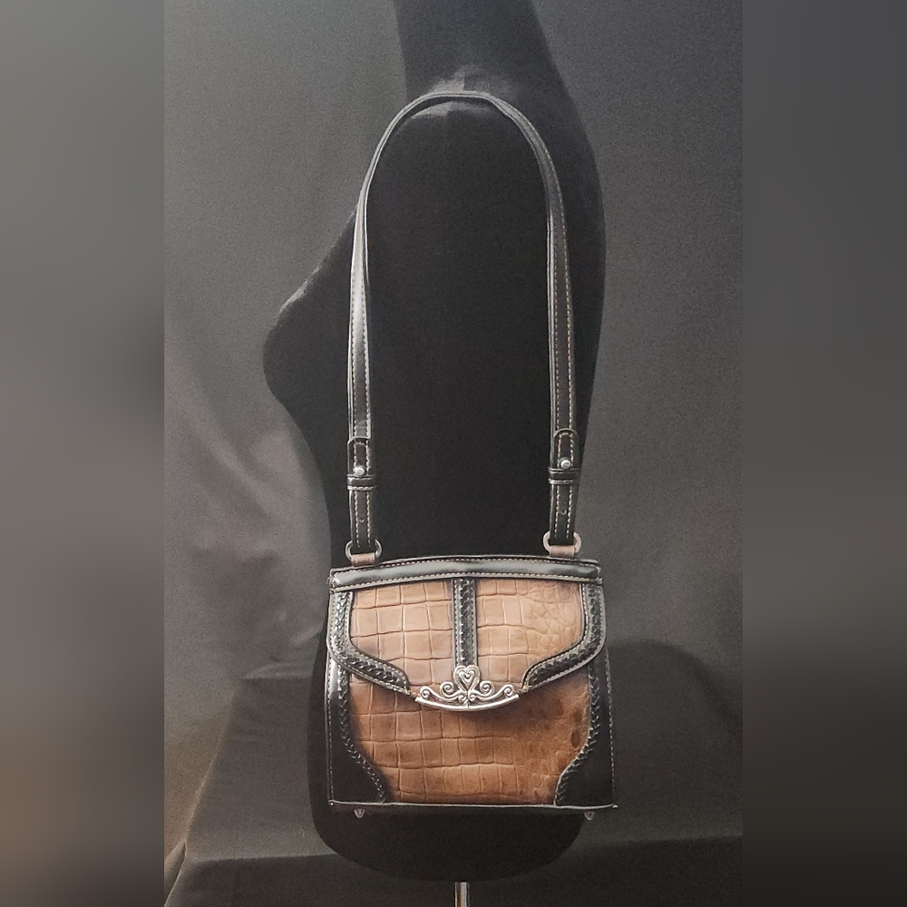 M.C. Vintage Croco Embossed Mini Leather Satchel